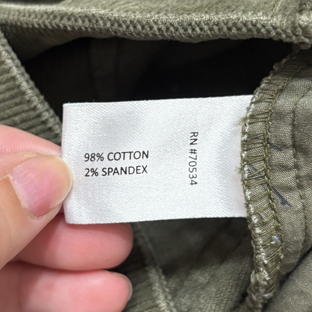 Orvis Corduroy Ultra Wide Leg High Waisted Pants Women's 16 Tarragon Green - Picture 10 of 11